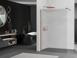 Mexen Kioto dušo sienelė Walk-in 100 x 200 cm, ruoželiai 8 mm, rožinis auksas - 800-100-101-60-09