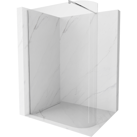 Mexen Kioto-R užlenkta dušo siena Walk-in 90 x 200 cm, permatoma 8 mm, chromuota - 800-090-101-01-06