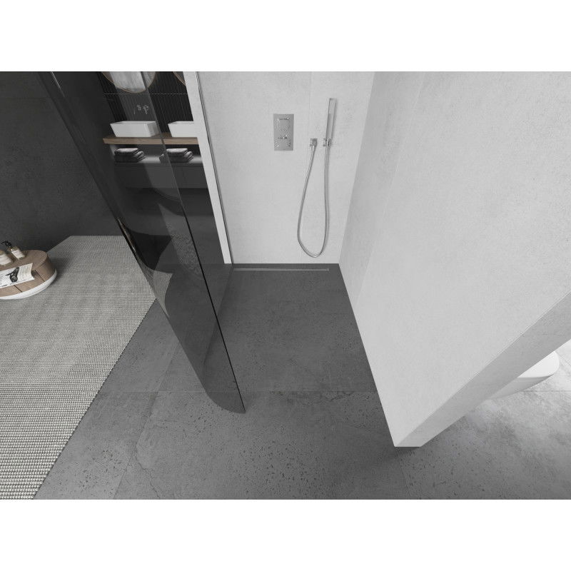 Mexen Kioto-R apvali dušo siena Walk-in 120 x 200 cm, permatomas 8 mm, chromas - 800-120-101-01-06