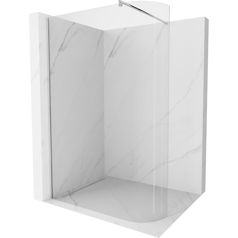Mexen Kioto-R suapvalinta dušo siena Walk-in 150 x 200 cm, permatoma 8 mm, chromas - 800-150-101-01-06
