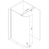 Mexen Kioto-R užapvalinta dušo siena Walk-in 100 x 200 cm, skaidri 8 mm, rožinis auksas - 800-100-101-60-06