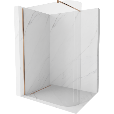 Mexen Kioto-R užapvalinta dušo siena Walk-in 100 x 200 cm, skaidri 8 mm, rožinis auksas - 800-100-101-60-06