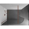 Mexen Kioto-R apvali dušo sienelė Walk-in 150 x 200 cm, skaidri 8 mm, rožinis auksas - 800-150-101-60-06