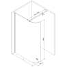 Mexen Kioto-R apvali dušo siena Walk-in 160 x 200 cm, permatoma 8 mm, rožinis auksas - 800-160-101-60-06