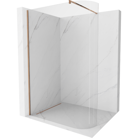 Mexen Kioto-R apvali dušo siena Walk-in 160 x 200 cm, permatoma 8 mm, rožinis auksas - 800-160-101-60-06