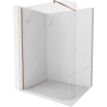 Mexen Kioto-R apvali dušo siena Walk-in 160 x 200 cm, permatoma 8 mm, rožinis auksas - 800-160-101-60-06