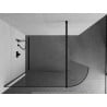 Mexen Kioto-R apvali dušo siena Walk-in 150 x 200 cm, permatoma 8 mm, juoda - 800-150-101-70-06