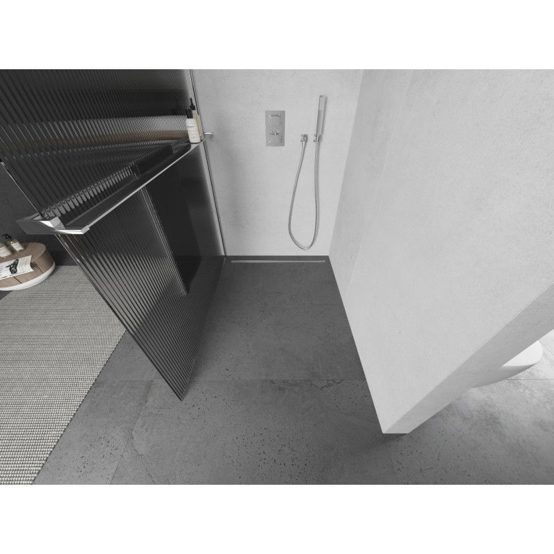 Mexen Kioto+ dušo siena su lentyna Walk-in 70 x 200 cm, juostos, chromas - 800-070-121-01-09