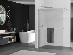 Mexen Kioto+ dušo pertvara su lentyna Walk-in 80 x 200 cm, dryžuota, chromas - 800-080-121-01-09