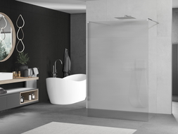 Mexen Kioto laisvai stovinti dušo siena 110 x 200 cm, dryžiai 8 mm, chromas - 800-110-002-01-09