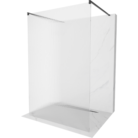 Mexen Kioto pastatoma dušo sienelė 120 x 200 cm, juosteles 8 mm, Juoda - 800-120-002-70-09