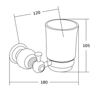 Mexen Estela dantų šepetėlių laikiklis, auksinis- 7011538-50