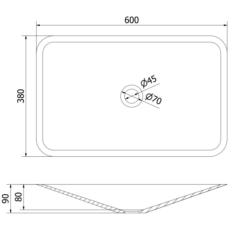 Mexen Esper stalviršio praustuvas iš konglomerato 60 x 38 cm, baltas - 23036001