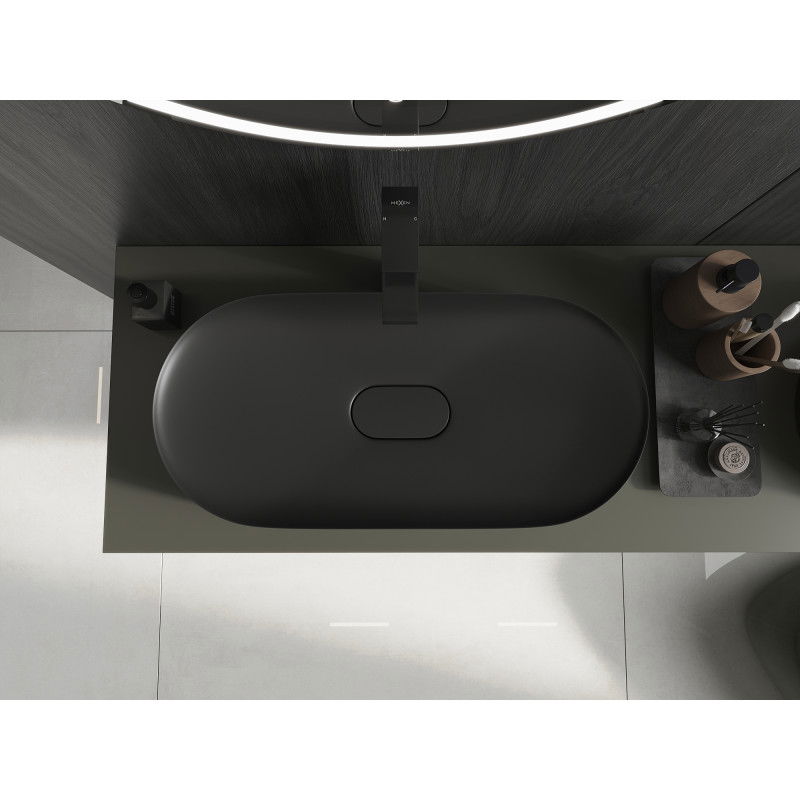 Mexen Sofia praustuvo ant stalviršio iš konglomerato 70 x 35 cm, juoda - 23067071