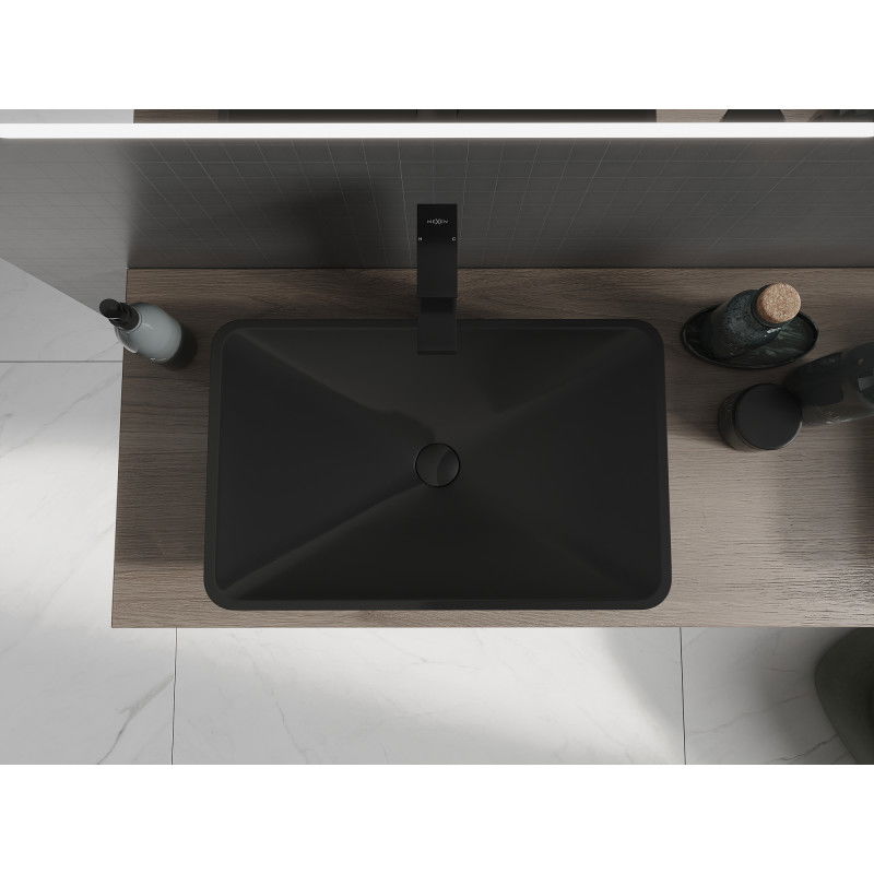 Mexen Esper stalviršinis kriauklė iš konglomerato 60 x 38 cm, juoda - 23036071