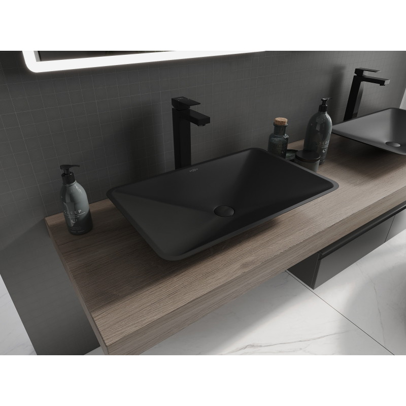 Mexen Esper stalviršio praustuvas iš konglomerato 60 x 38 cm, juodas - 23036071
