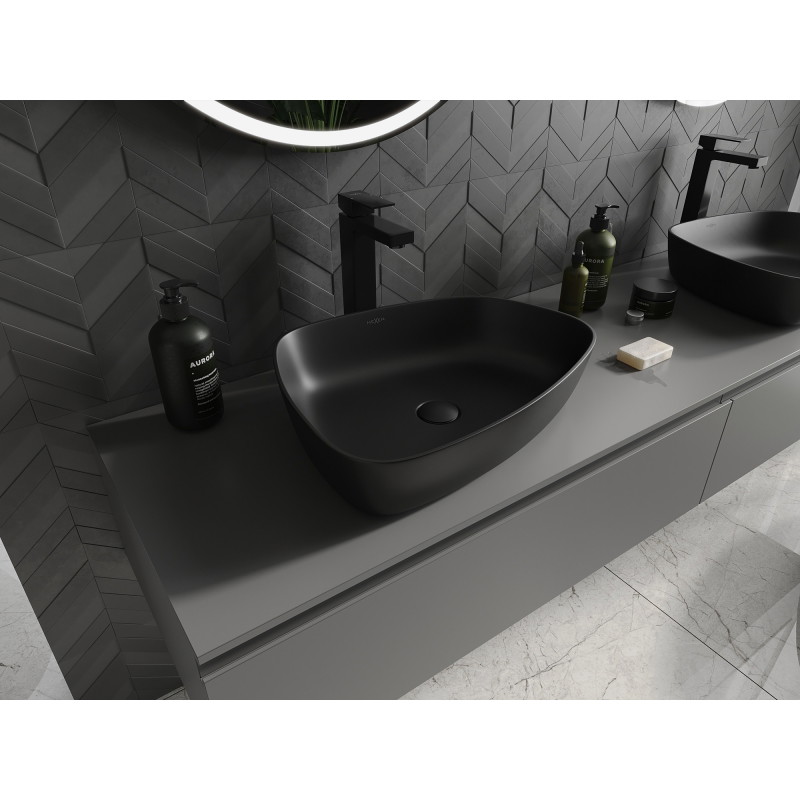 Mexen Ono stalviršinis praustuvas iš konglomerato 51 x 39 cm, juodas - 23045171
