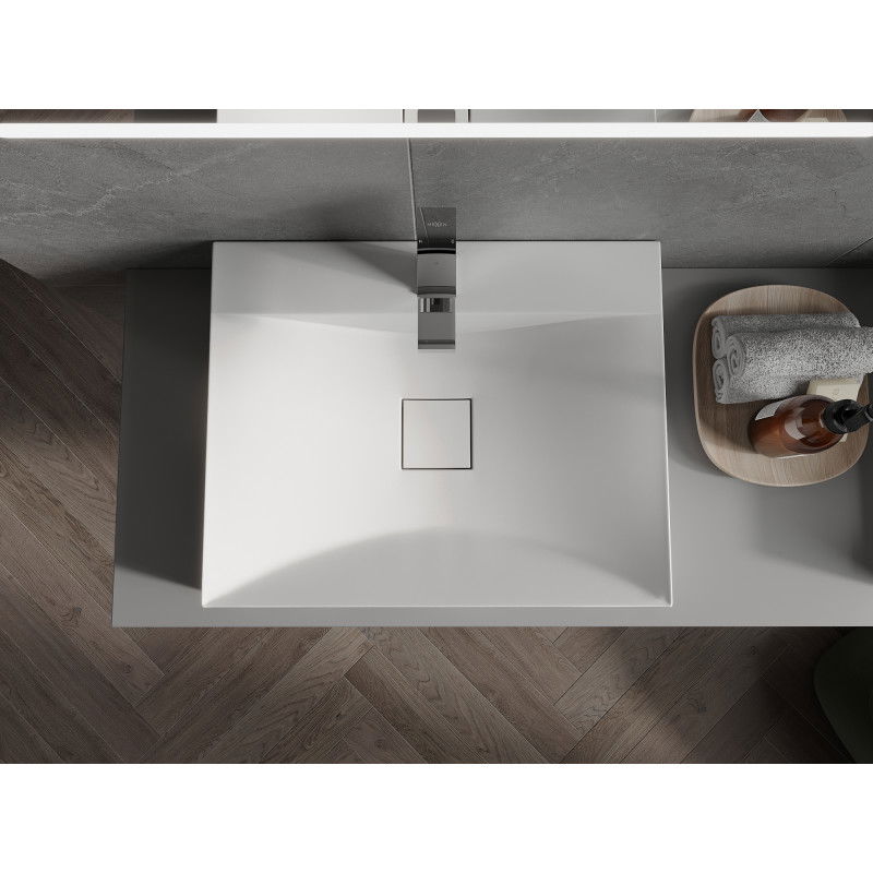 Mexen Poli stalviršio plautuvė iš konglomerato 1/O 60 x 48 cm, balta - 23026001