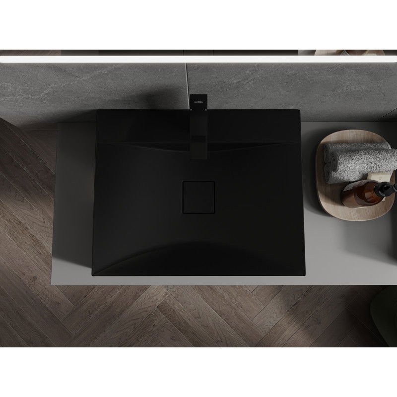 Mexen Poli stalviršio praustuvas iš konglomerato 1/O 60 x 48 cm, juodas - 23026071