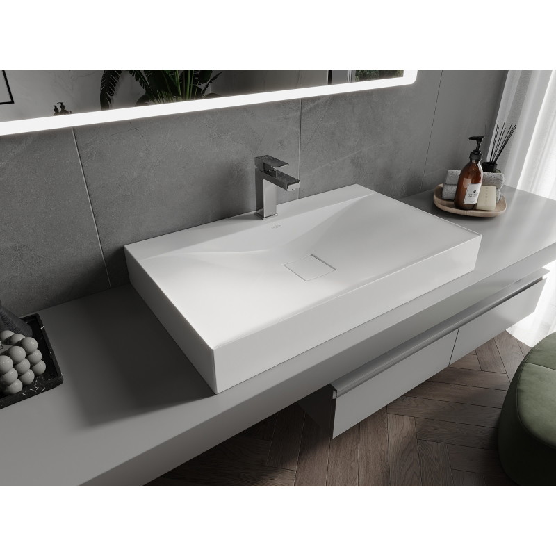 Mexen Poli stalviršio konglomerato praustuvas 1/O 80 x 48 cm, baltas - 23028001