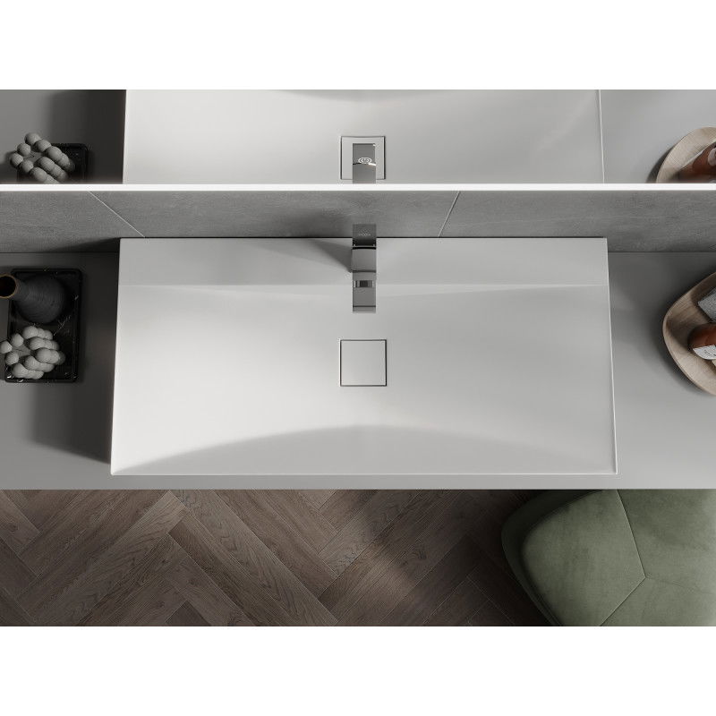 Mexen Poli antstalinis praustuvas iš konglomerato 1/O 100 x 48 cm, baltas - 23021001