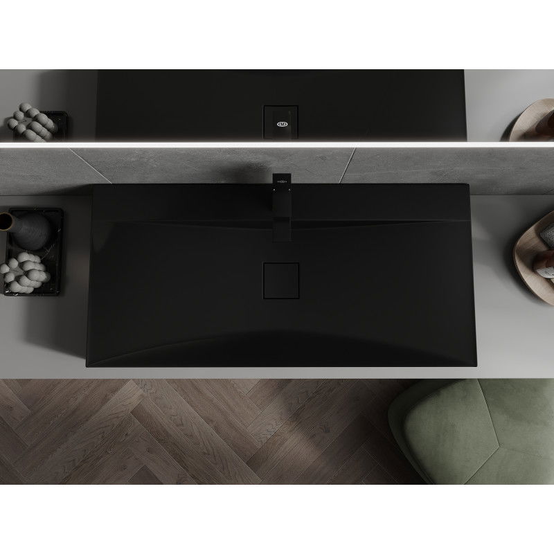 Mexen Poli antstalginis praustuvas iš konglomerato 1/O 100 x 48 cm, juodas - 23021071