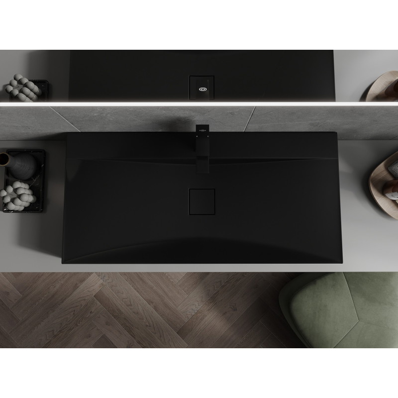 Mexen Poli stalviršio praustuvas iš konglomerato 1/O 100 x 48 cm, juoda - 23021071