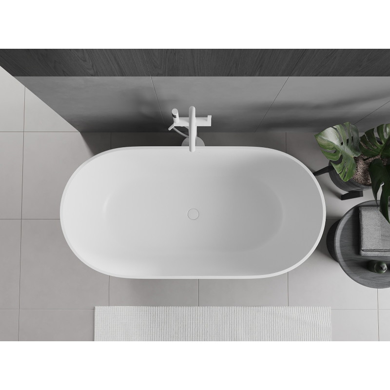 Mexen Rimini laisvai stovinti vonia iš konglomerato 150 x 75 cm, balta matinė - 57241507500