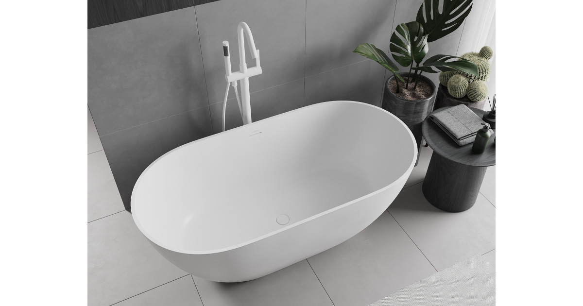 Mexen Rimini laisvai pastatoma vonia iš konglomerato 150 x 75 cm