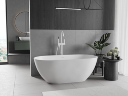 Mexen Rimini laisv standing vonia iš konglomerato 150 x 75 cm, balta matinė - 57241507500