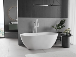 Mexen Rimini laisvai stovinti vonia iš konglomerato 150 x 75 cm, balta matinė - 57241507500