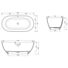 Mexen Rimini laisv standing vonia iš konglomerato 150 x 75 cm, balta matinė - 57241507500
