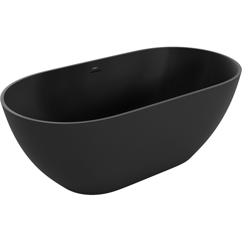 Mexen Rimini laisvai stovinti vonia iš akmens masės 150 x 75 cm, juodai matinė - 57241507570