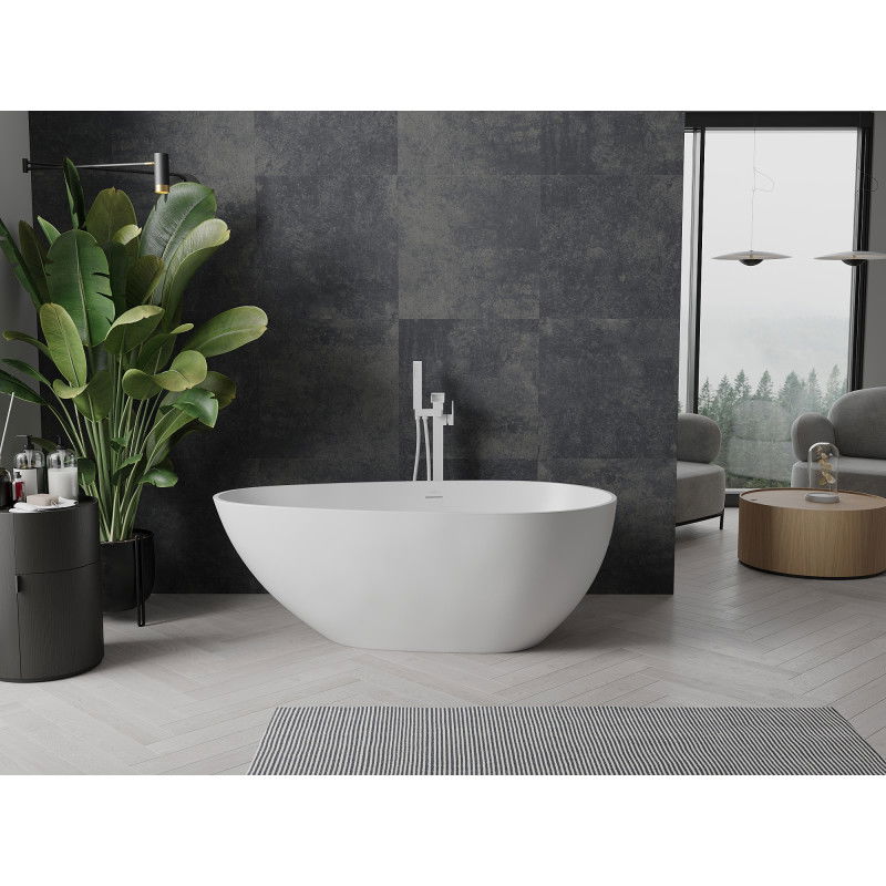 Mexen Palermo laisvai pastatoma akmens masės vonia 150 x 78 cm, balta matinė - 57211507800