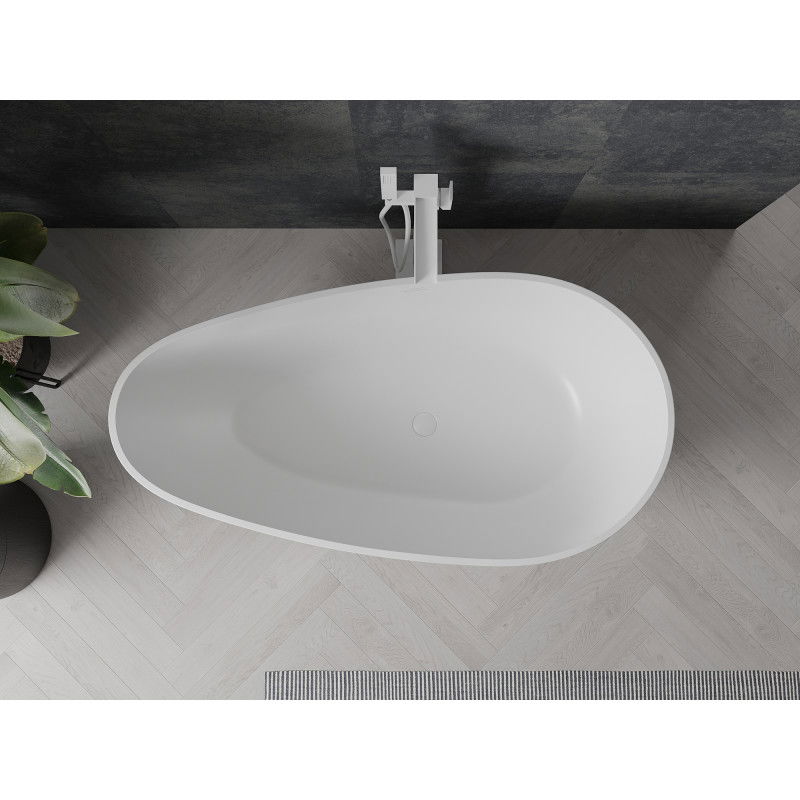 Mexen Palermo laisvai pastatoma akmens masės vonia 150 x 78 cm, balta matinė - 57211507800