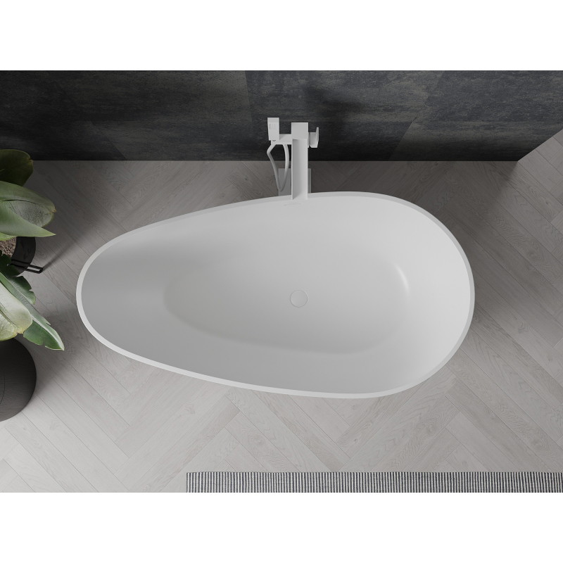 Mexen Palermo laisvai stovinti vonia iš konglomerato 150 x 78 cm, balta matinė - 57211507800