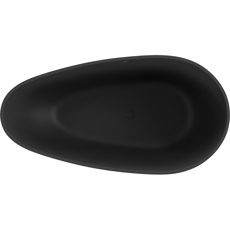 Mexen Palermo laisvai stovinti vonia iš konglomerato 150 x 78 cm, juoda matinė - 57211507870