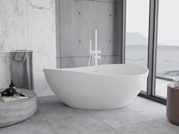 Mexen Parma laisvai stovinti vonia iš konglomerato 160 x 95 cm, matinė balta - 57231609500