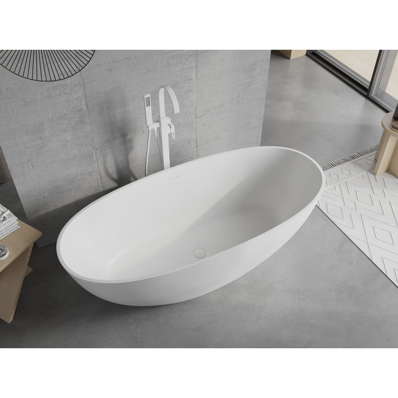 Mexen Bari laisvai stovinti vonia iš konglomerato, 165 x 75 cm, balta matinė - 57221657500