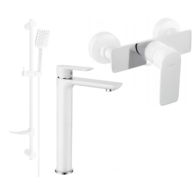Mexen Alfa DF62 dušo rinkinys, baltas/chromas - 745714DF62-02