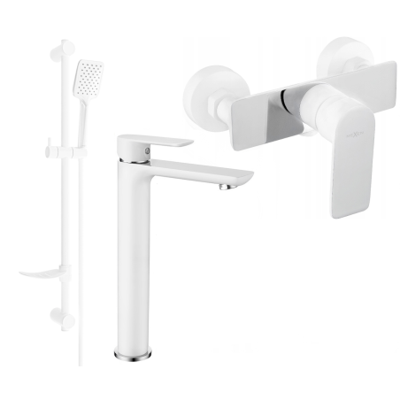 Mexen Alfa DF62 dušo rinkinys, baltas/chromas - 745714DF62-02