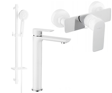 Mexen Alfa DQ40 dušo rinkinys, baltas/chromas - 745714DQ40-02