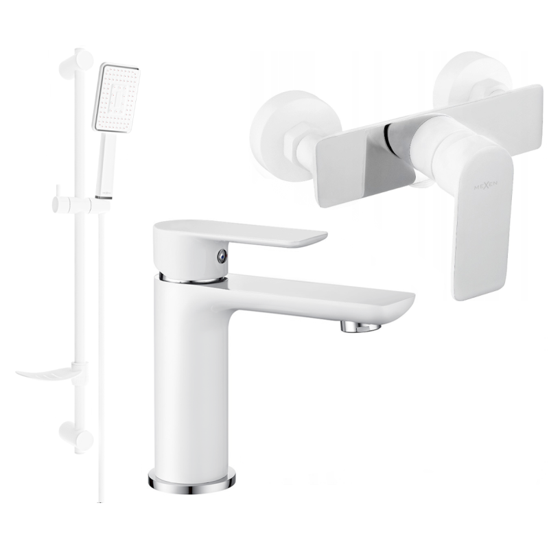Mexen Alfa DF54 dušo komplektas, baltas/chromas - 745704DF54-02