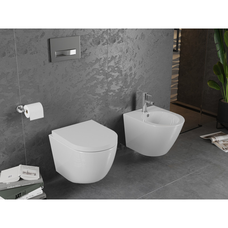 Mexen Lena wc dubuo be pavelde slenkančia kieta dangai, duroplast, blizganti balta - 30220200