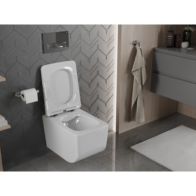 Mexen Vera wc dubuo Rimless su lėtai nusileidžiančiu plonu dangčiu, duroplast, baltas - 30164000