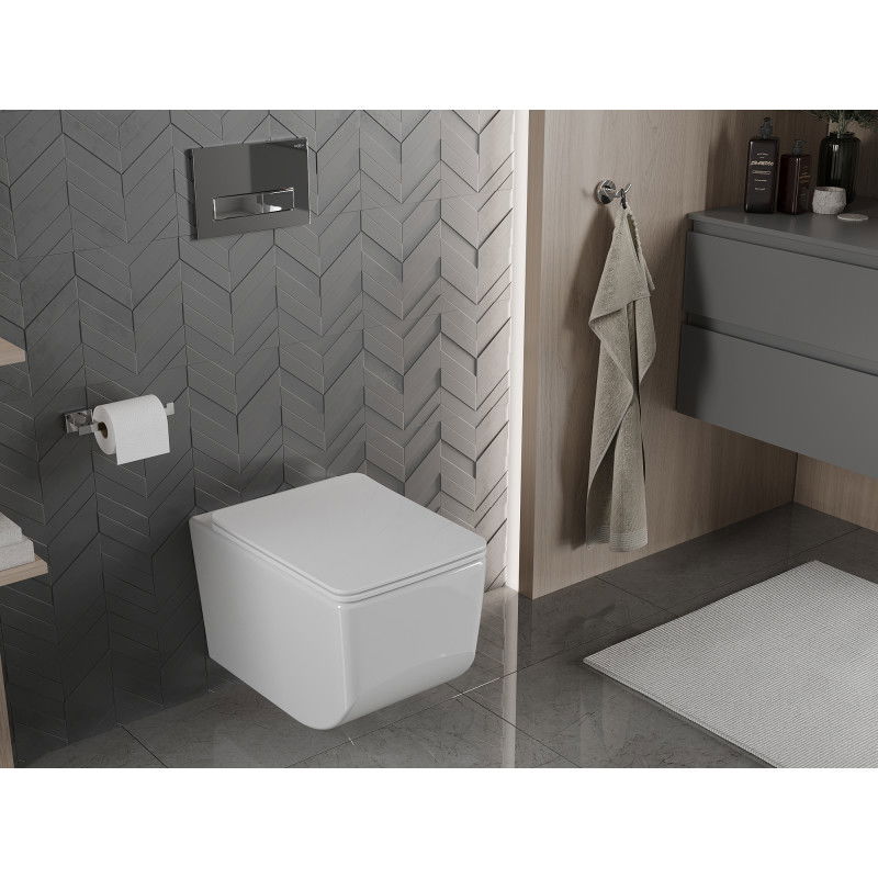 Mexen Vera WC dubuo be ratlankio su lėtai nusileidžiančiu plonu dangčiu, duroplastikas, baltas - 30164000