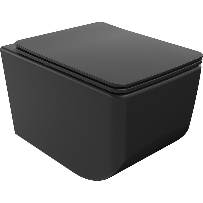 Mexen Vera Rimless WC dubuo su lėtai nusileidžiančiu slim dangčiu, duroplastiku, juoda matinė - 30164070
