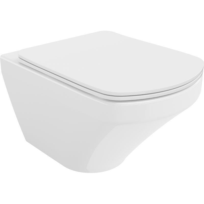 Mexen Vito WC dubuo Rimless su lėtai užsidarančiu plonu dangčiu, duroplastikas, blizgus baltas - 30174000