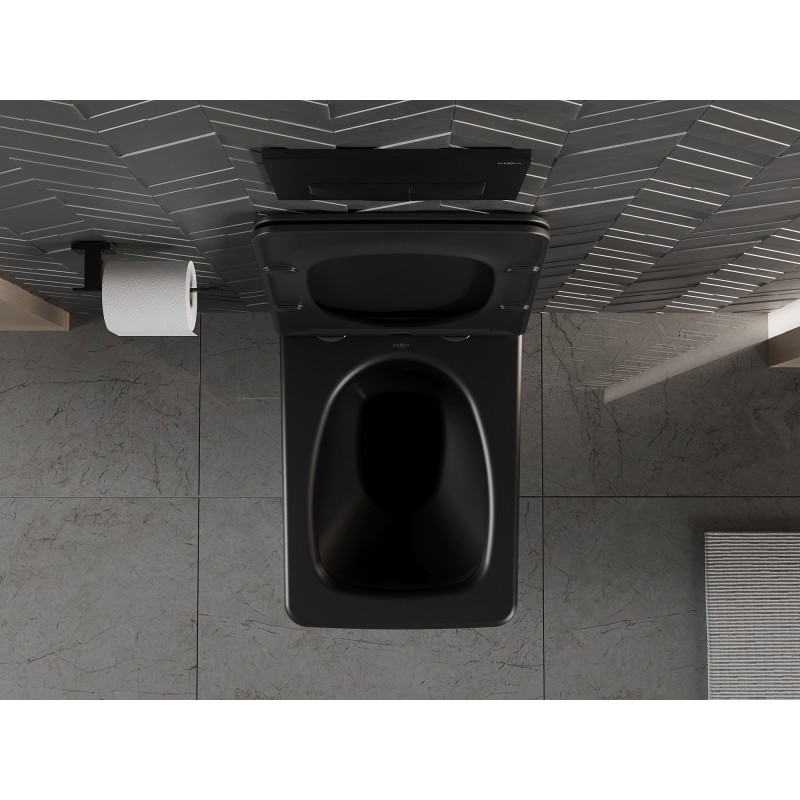 Mexen Vera Rimless WC dubuo su lėtai nusileidžiančiu slim dangčiu, duroplastiku, juoda matinė - 30164070