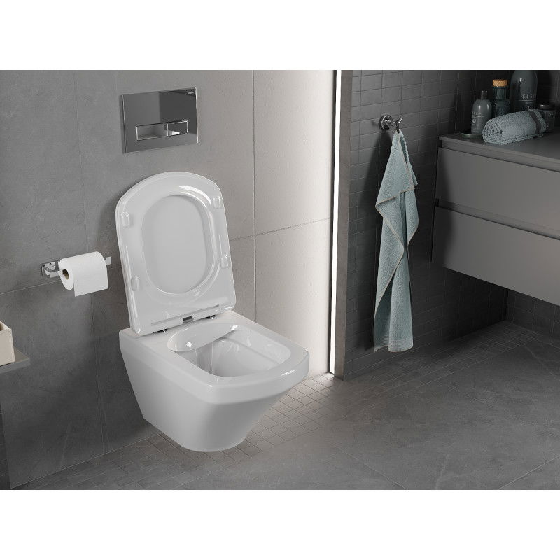 Mexen Vito wc dubuo Rimless su plona lėtai nusileidžiančia dangteliu, duroplastikas, blizgus baltas - 30174000